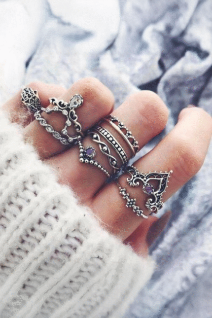 Boho Ring Trio 10pcs