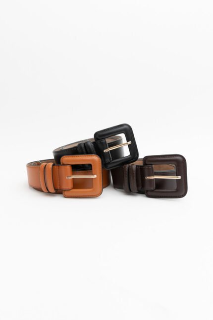 Velistra Square-Buckle Leather Belt