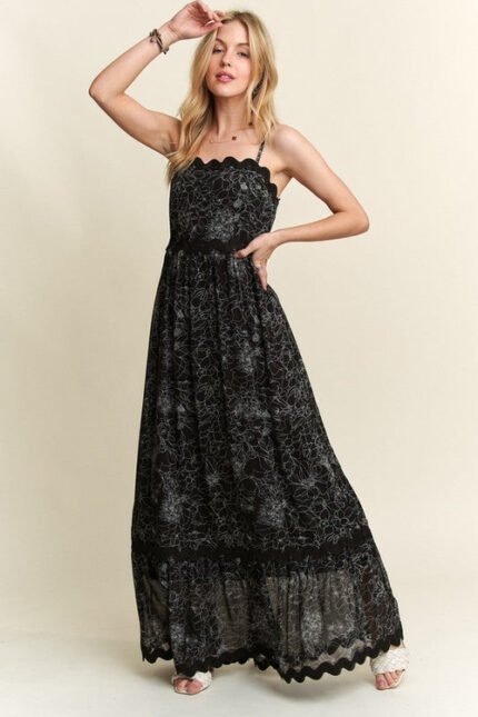 Arya Floral Strap Maxi Dress