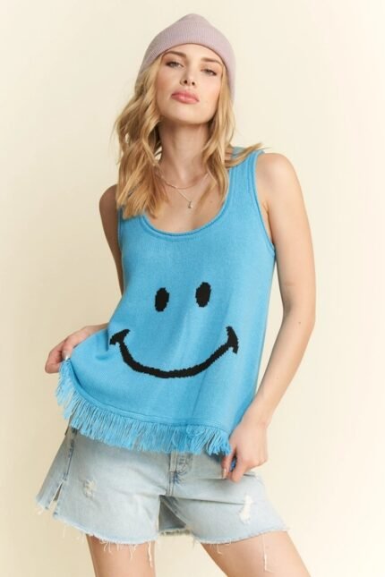 Arya Smiley Fringe Tank Top