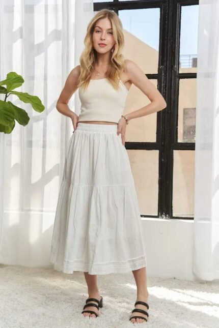 Arya Tiered Midi Skirt