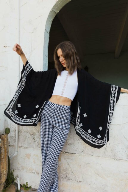 Baharestan Floral Embroidered Kimono