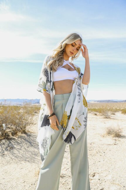 Baharestan Floral Combo Kimono