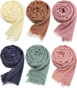 Crinkle Cotton-Blend Hijab Shawls & Scarves 6-Pack - Image 2