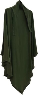 Solid Khimar Abaya — Long-Sleeve Maxi Dress - Image 7