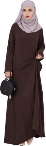 Modest Muslim Abaya Dress – Solid Long Sleeve - Image 5