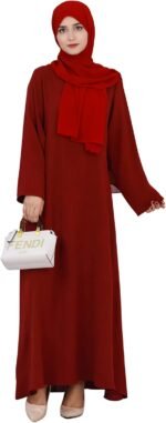 Modest Muslim Abaya Dress – Solid Long Sleeve - Image 17