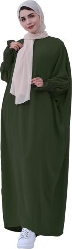 Solid Khimar Abaya — Long-Sleeve Maxi Dress - Image 9