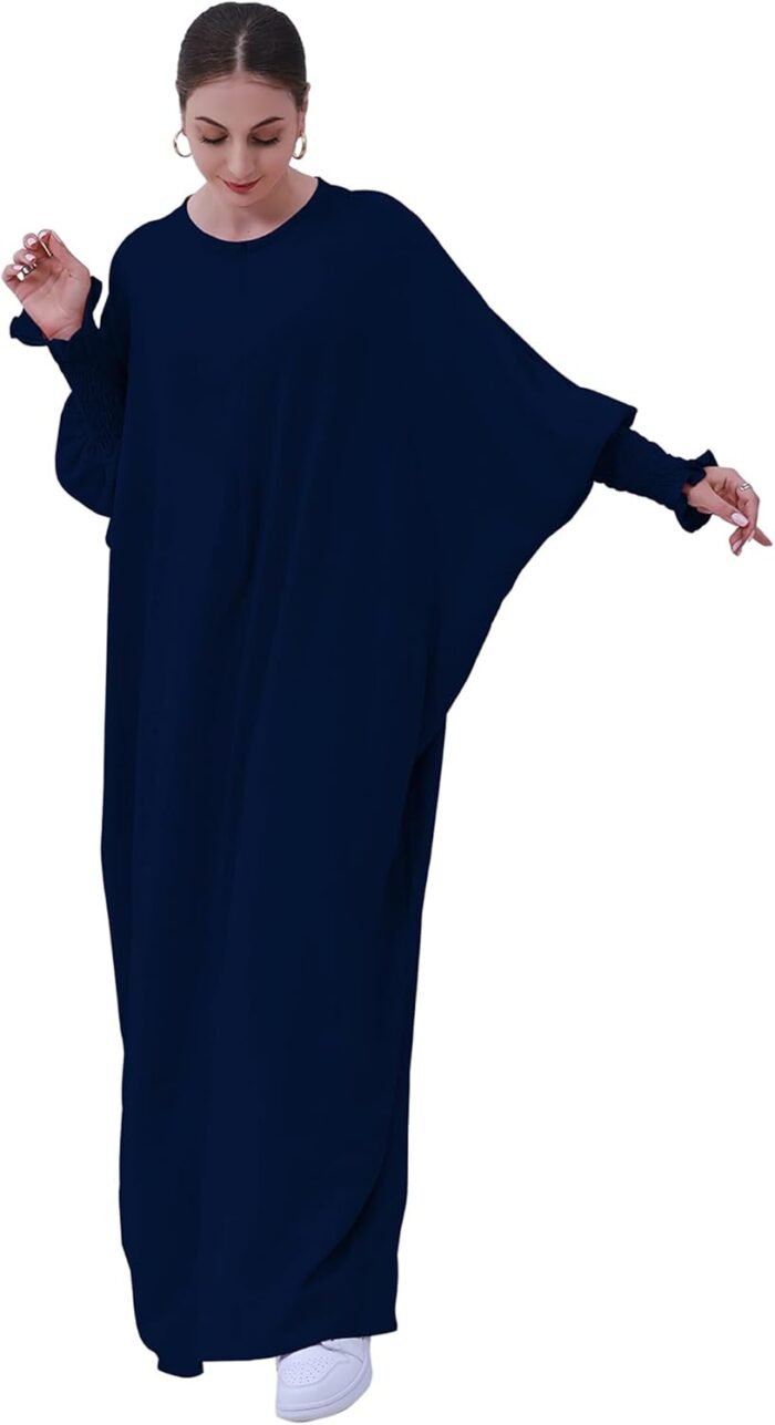 Solid Khimar Abaya — Long-Sleeve Maxi Dress - Image 18