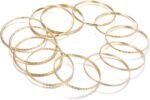 16Pcs Gold Bangle Bracelets for Women - Multi Layer Stackable Textured Bracelets Boho Jewelrys Set - Image 8