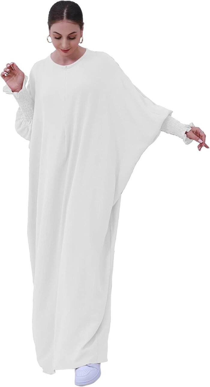 Solid Khimar Abaya — Long-Sleeve Maxi Dress - Image 21