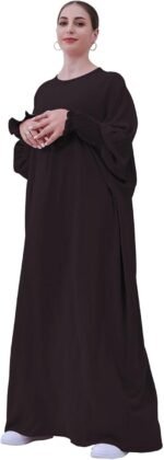 Solid Khimar Abaya — Long-Sleeve Maxi Dress - Image 14