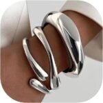 Chunky 14K Gold-Plated Stackable Bangles Set - Image 12