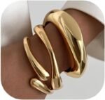 Chunky 14K Gold-Plated Stackable Bangles Set
