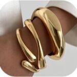 Chunky 14K Gold-Plated Stackable Bangles Set