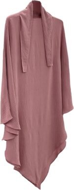 Solid Khimar Abaya — Long-Sleeve Maxi Dress - Image 11