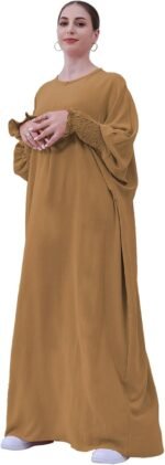 Solid Khimar Abaya — Long-Sleeve Maxi Dress - Image 16