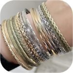 16Pcs Gold Bangle Bracelets for Women - Multi Layer Stackable Textured Bracelets Boho Jewelrys Set - Image 45