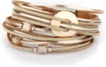 Boho Leopard Crystal Leather Wrap Bracelet – Multi-Layer Cuff - Image 8
