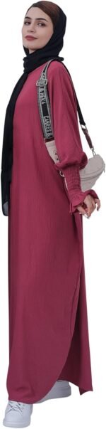 Solid Khimar Abaya — Long-Sleeve Maxi Dress - Image 12