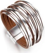 Boho Leopard Crystal Leather Wrap Bracelet – Multi-Layer Cuff - Image 44