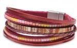 Boho Leopard Crystal Leather Wrap Bracelet – Multi-Layer Cuff - Image 29