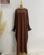 Solid Khimar Abaya — Long-Sleeve Maxi Dress - Image 6