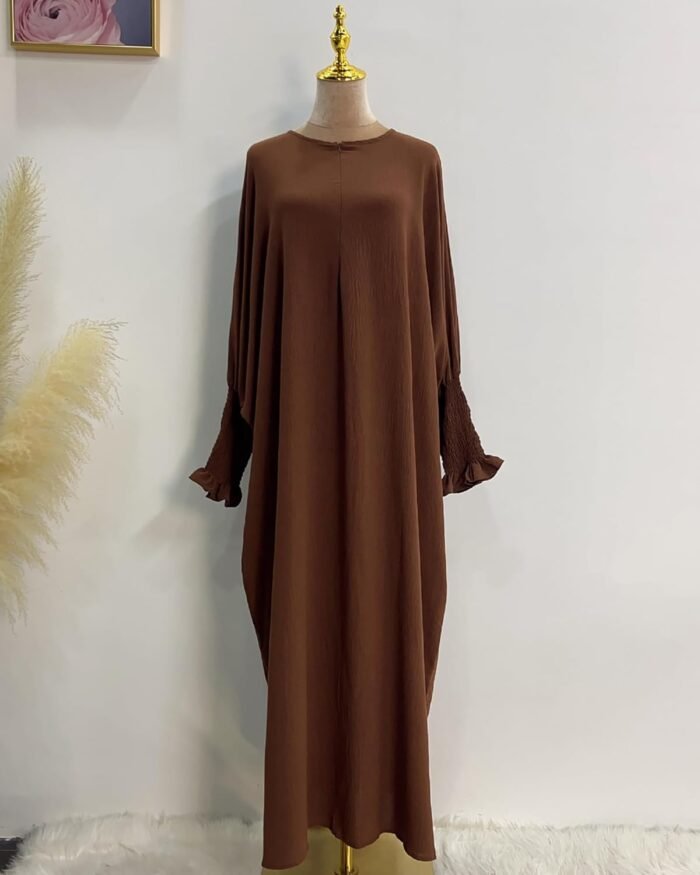 Solid Khimar Abaya — Long-Sleeve Maxi Dress - Image 6