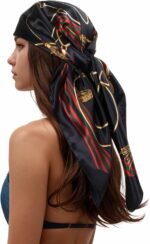 Silk-Feel Printed Head Scarf – 35" Square Bandana - Image 33
