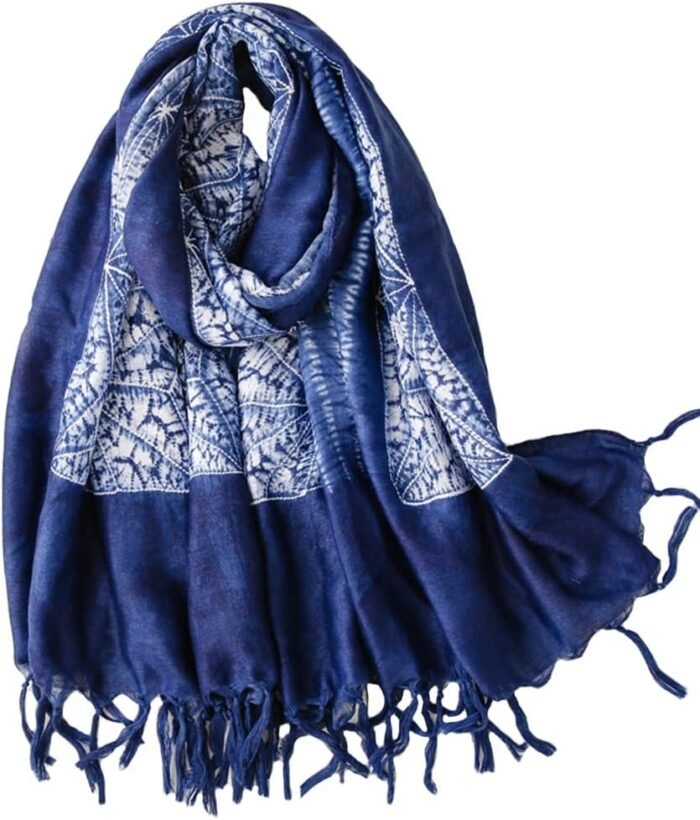 Boho Floral Lightweight Fringed Scarf - Image 38