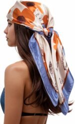 Silk-Feel Printed Head Scarf – 35" Square Bandana - Image 57