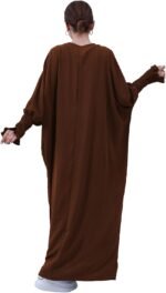 Solid Khimar Abaya — Long-Sleeve Maxi Dress - Image 3