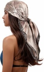 Silk-Feel Printed Head Scarf – 35" Square Bandana - Image 32