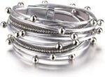 Boho Leopard Crystal Leather Wrap Bracelet – Multi-Layer Cuff - Image 10