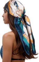 Silk-Feel Printed Head Scarf – 35" Square Bandana - Image 15