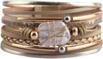 Boho Leopard Crystal Leather Wrap Bracelet – Multi-Layer Cuff - Image 27