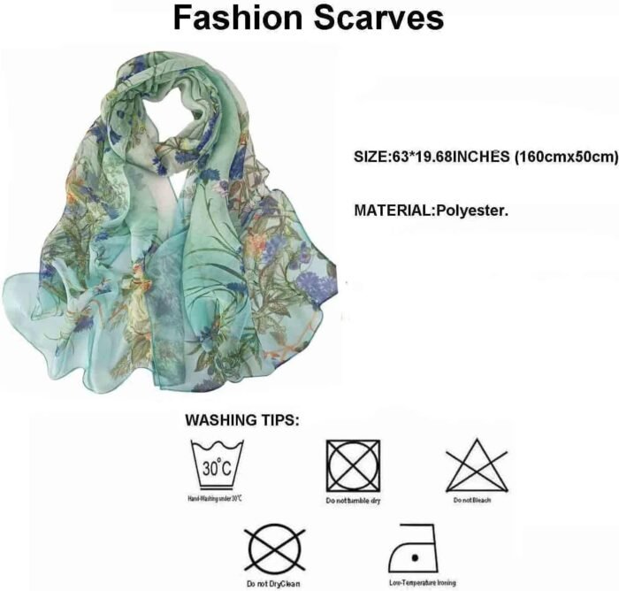 Floral Sheer Lightweight Women’s Scarf | Shawl Wrap - Image 7