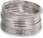 16Pcs Gold Bangle Bracelets for Women - Multi Layer Stackable Textured Bracelets Boho Jewelrys Set - Image 12