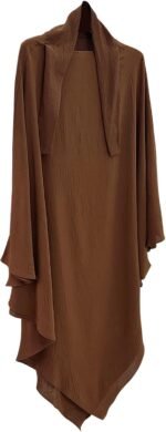 Solid Khimar Abaya — Long-Sleeve Maxi Dress - Image 24