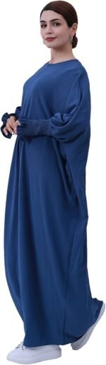 Solid Khimar Abaya — Long-Sleeve Maxi Dress - Image 32