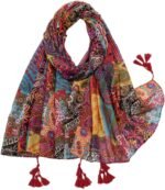 Boho Floral Lightweight Fringed Scarf - Image 10