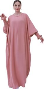 Solid Khimar Abaya — Long-Sleeve Maxi Dress - Image 28