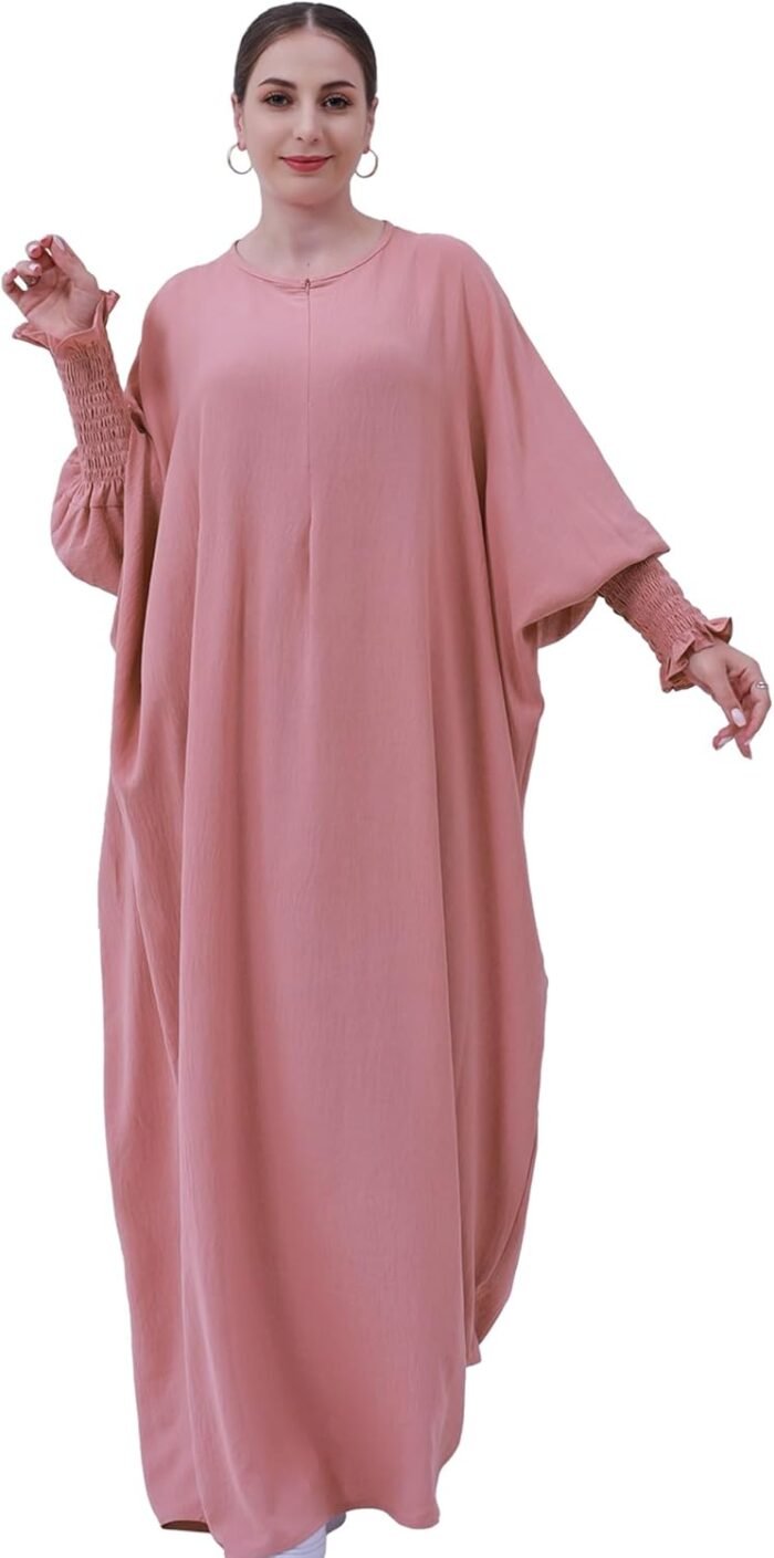 Solid Khimar Abaya — Long-Sleeve Maxi Dress - Image 28