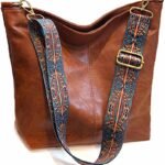 Boho Vegan Leather Shoulder Bag - Guitar-Strap Crossbody