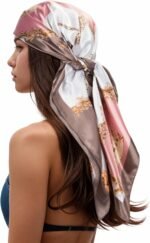 Silk-Feel Printed Head Scarf – 35" Square Bandana - Image 28