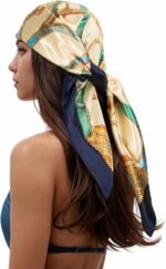 Silk-Feel Printed Head Scarf – 35" Square Bandana - Image 13