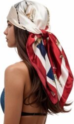 Silk-Feel Printed Head Scarf – 35" Square Bandana - Image 48