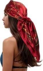 Silk-Feel Printed Head Scarf – 35" Square Bandana - Image 10