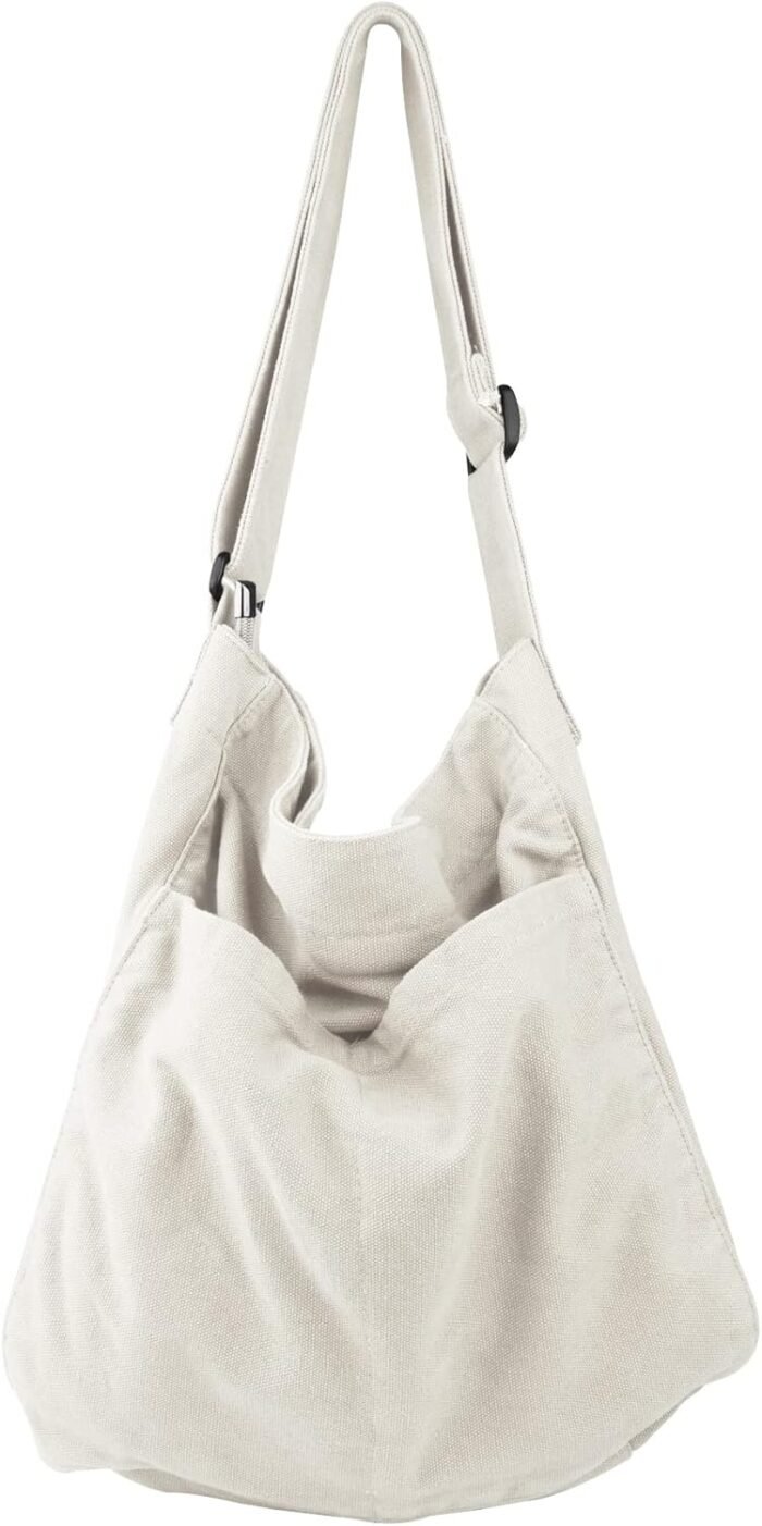 Boho Canvas Crossbody Tote – Unisex Multi-Pocket Messenger - Image 9