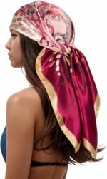 Silk-Feel Printed Head Scarf – 35" Square Bandana - Image 17